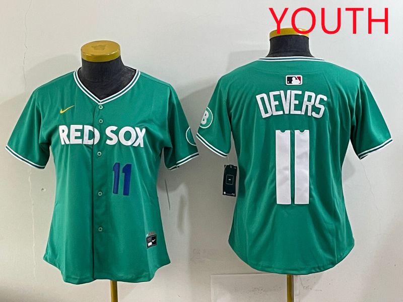 Youth 2025 Boston Red Sox #11 Devers Dark Green Joint Name Nike MLB Jersey style 4->youth mlb jersey->Youth Jersey